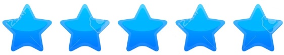 Blue star rating vector graphic